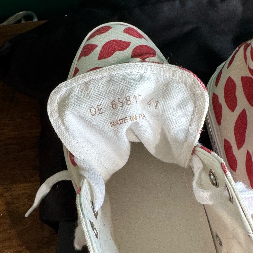 Saint Laurent MALIBU LIPS Printed HIGH-TOP Women's Sneakers EU 41 US 10 - Picture 12 of 16